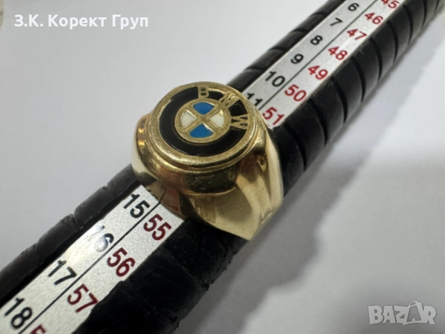 Златен пръстен BMW 14К 585, снимка 7 - Пръстени - 54936102
