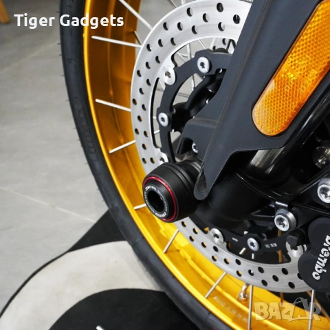 Преден предпазител за ос (axle sliders) ZONTES 368G/350/310 CNC алуминий червен комплект, снимка 3 - Аксесоари и консумативи - 54219318