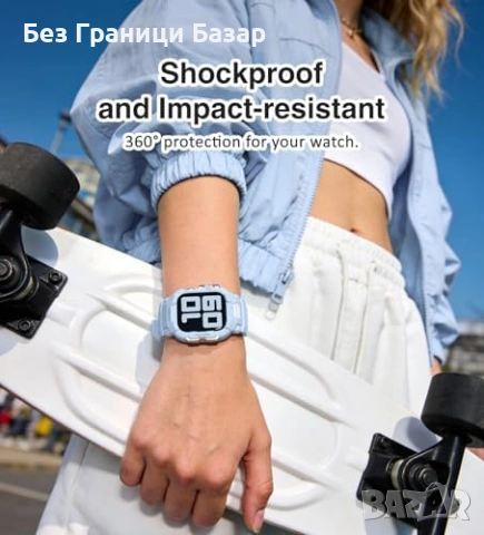 Нова Apple Watch каишка с калъф удароустойчива синя 42 41 40mm за часовник, снимка 5 - Каишки за часовници - 54044778