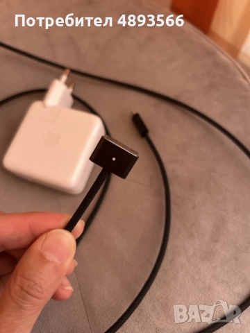 Apple USB-C Power Adapter 70W + магнитен кабел MagSafe 3 за MacBook – нови серии, снимка 6 - Лаптоп аксесоари - 55369979