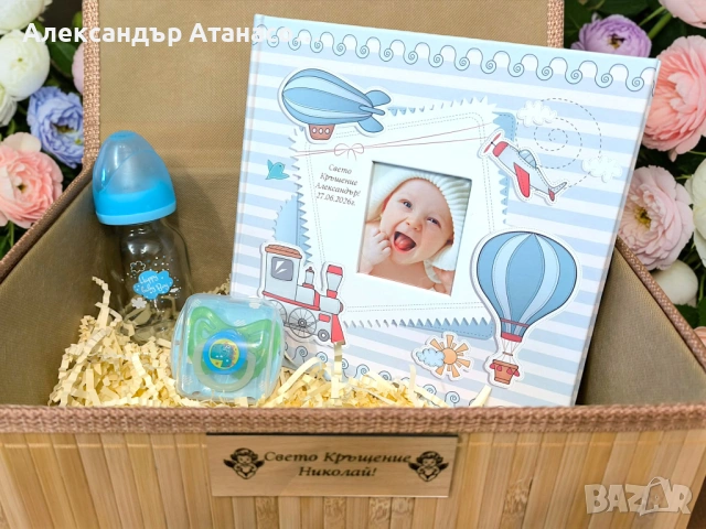 Лазерно гравирани по ваш избор подаръчни комплекти от албуми за снимки, Подаръчни кутии + Подарък, снимка 2 - Плюшени играчки - 54084853