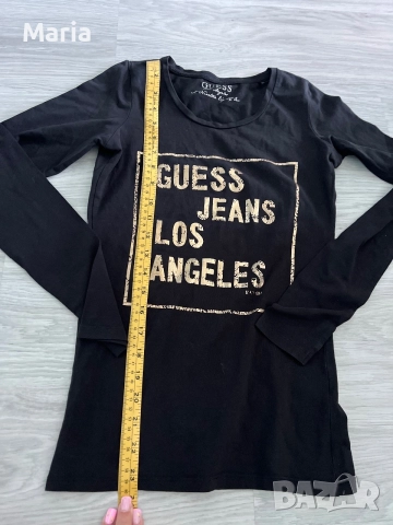 Дамска блуза Guess Jeans с дълъг ръкав черна, снимка 4 - Блузи с дълъг ръкав и пуловери - 55479375