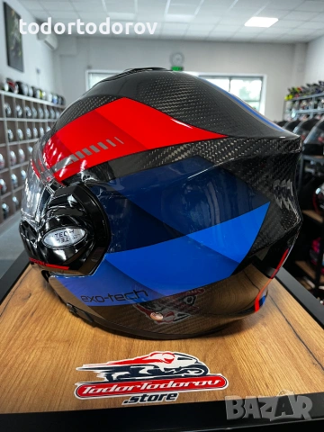 Отваряема мото каска SCORPION Exo-Tech Evo Carbon Rover Red/ BLUE L 59-60 293.18 лв. / 149.90 €, снимка 3 - Аксесоари и консумативи - 54988482