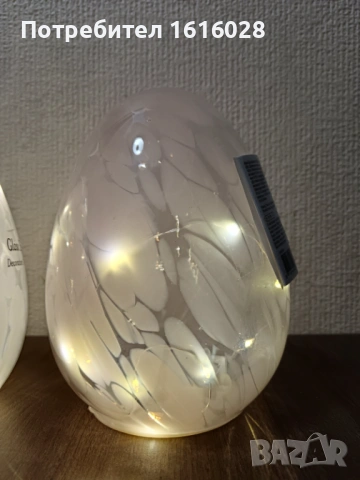 Декоративно стъклено великденско яйце със светлини., снимка 4 - Декорация за дома - 53967163