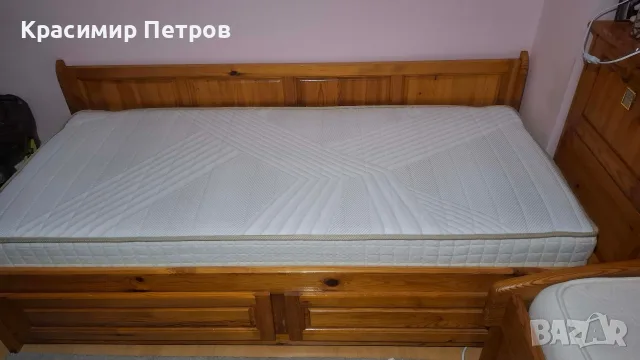 Единични легла от естествена дървесина с матраци и ракла., снимка 11 - Спални и легла - 55440757