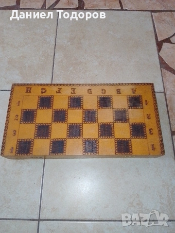 Стар Дървен Шах .Размери - 34 х 34см. , снимка 4 - Шах и табла - 54320843