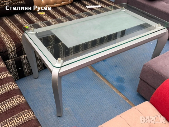 230311 стъклена холна маса  70/130 см, снимка 2 - Маси - 53955206