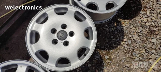 Алумивиеви оригинални джанти AUDI 15 цола 5x112 6J ET45 57.1 - 5броя, снимка 4 - Гуми и джанти - 55680521