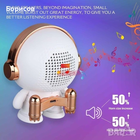 Bluetooth колонка във формата на астронавт- Space Robot Sound, снимка 4 - Bluetooth тонколони - 55163810