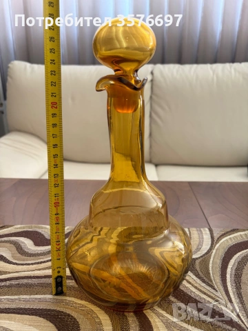 Гарафа от кихлебарено стъкло, снимка 4 - Други стоки за дома - 55112164