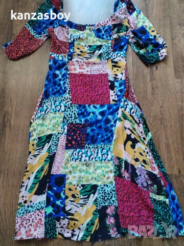DESIGUAL Midi dress with animal print - страхотна рокля Л, снимка 7 - Рокли - 55278965