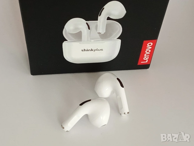 Lenovo Безжични слушалки бели тапи, снимка 5 - Bluetooth слушалки - 54319945