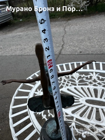 Елегантна бронзова скулптура "Две балерини" (F. Remington) – 2.7 кг, подпис на автора, снимка 6 - Антикварни и старинни предмети - 53985960