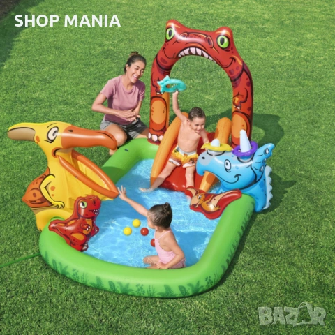 Водна площадка Bestway Jurassic 53160 – Детски мини аквапарк с пързалка и пръскачки