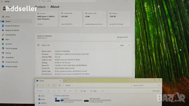 Геймърски компютър RYZEN 5 3600 16GB 1070TI 512GB SSD 1TB HDD, снимка 6 - Геймърски - 55293861