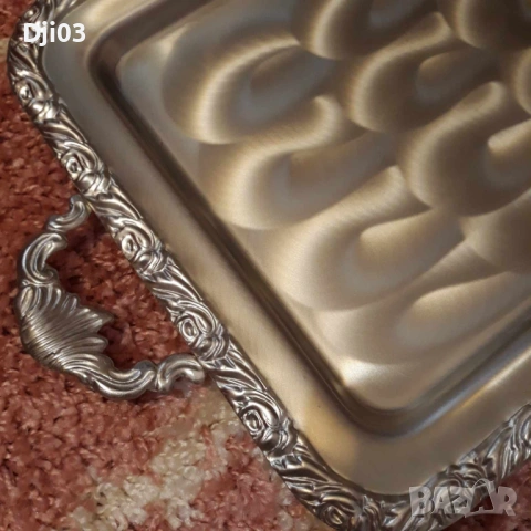 Посребрен Голям Поднос, снимка 6 - Декорация за дома - 54321038