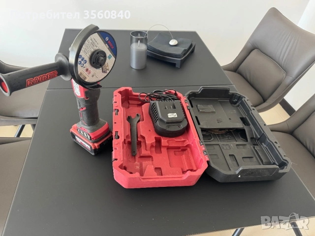 Ъглошлайф Raider Гаранция Батерия Зарядно Куфар