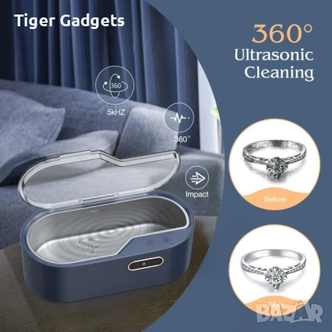 Aparatoo Ultrasonic Jewelry Cleaner 450ml – ултразвукова машина за почистване 45kHz с 4 режима, снимка 3 - Друга електроника - 54477500