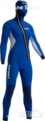 Cressi Medas Lady дамски неопренов водолазен костюм 5 мм – размер L, син/сребрист, снимка 2 - Водни спортове - 54176340