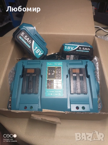 18V зарядно устройство с 2бр батерия за Makita BL1840B BL1830 BL1850 BL1850B BL1860 