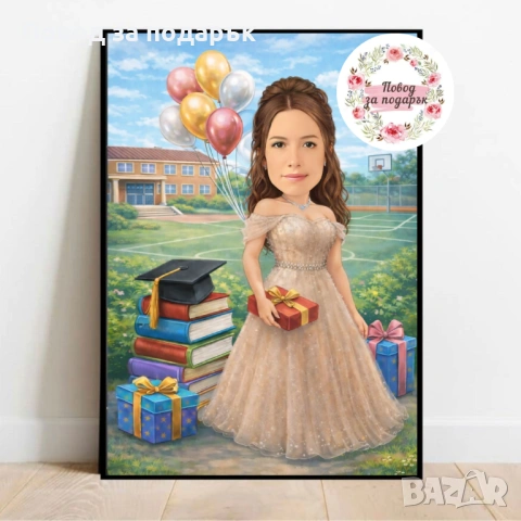 Дигитална карикатура за абитуриент , снимка 3 - Картини - 54351344