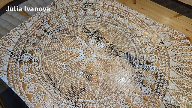 Голям лот плетени на една кука карета 46бр. и 2бр. кръгли покривки ф135 и ф115., снимка 11 - Други стоки за дома - 54917334