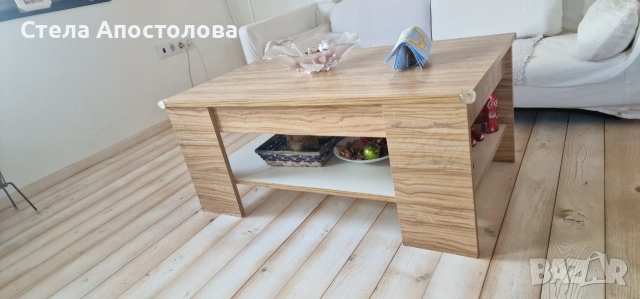☕ Модерна холна масичка с долен рафт, снимка 5 - Маси - 55112212
