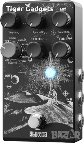 Klowra Everlast Delay – Стерео Delay педал за електрическа китара с 9 режима, Tap Tempo и RAMP функц