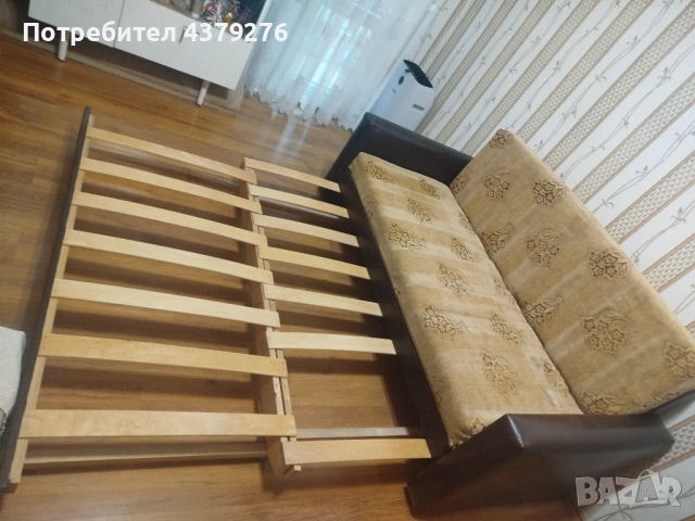 Диван разтегателен, фотьойл, 2 табуретки , снимка 4 - Дивани и мека мебел - 54713244