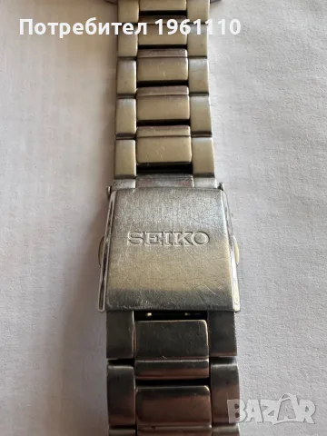 SEIKO, Мъжки кварцов часовник аналогов хронограф WR 100M син циферблат., снимка 3 - Антикварни и старинни предмети - 55475699