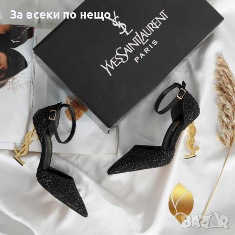Yves Saint Laurent Дамски Обувки С Кристали На Метален Ток - Различни Цветове Код SK1315