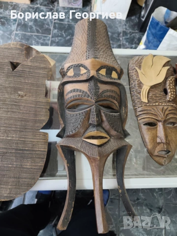 Лот дървени маски четири броя, снимка 4 - Колекции - 47351836