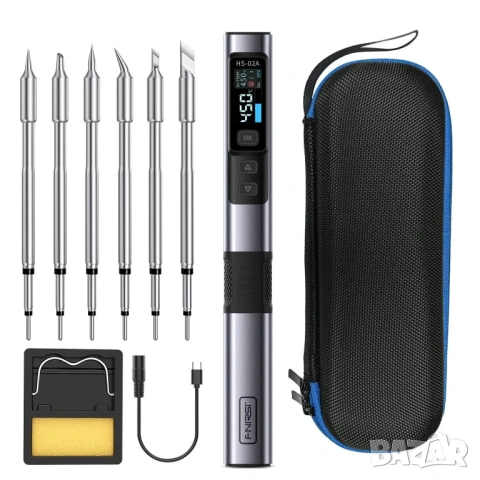 Професионален смарт поялник FNIRSI HS-02 с 6 човки