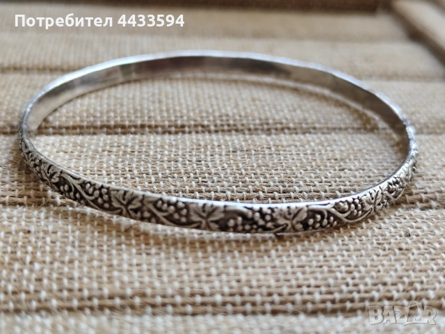 Сребърна старинна гривна -СБХ, снимка 2 - Гривни - 54724008