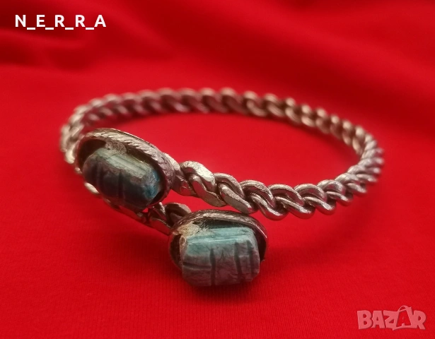Гривна с два скарабея, снимка 2 - Гривни - 55173999