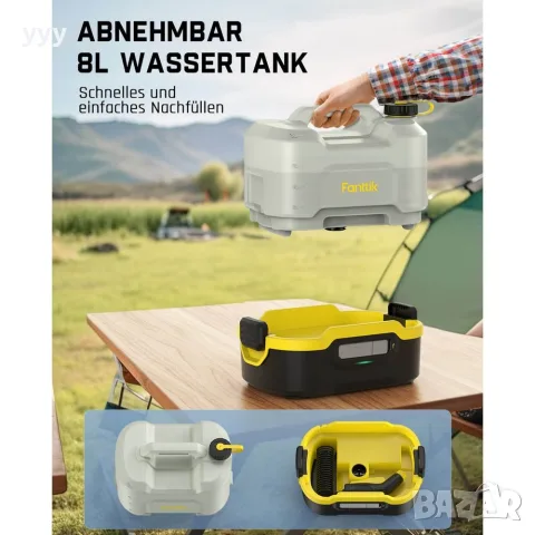 Преносима водоструйка Fanttik NB8 Nano – акумулаторна, с резервоар, снимка 2 - Парочистачки и Водоструйки - 55450991