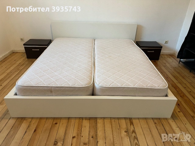 IKEA спалня  Малм 180/200 бяла, снимка 3 - Спални и легла - 54483582