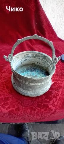 Малко медно котле менче, снимка 2 - Антикварни и старинни предмети - 54600556