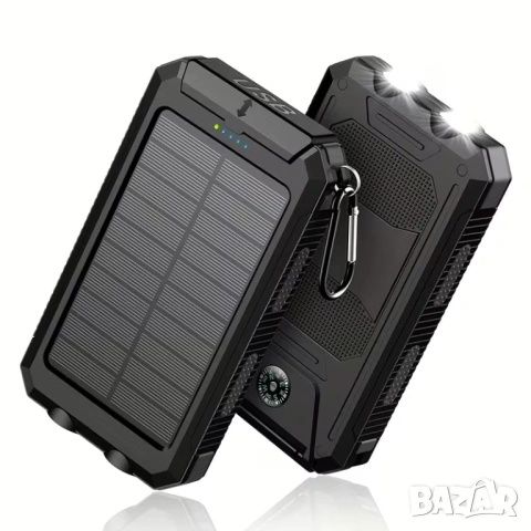10000mAh слънчева мобилна външна батерия, снимка 3 - Външни батерии - 54661148