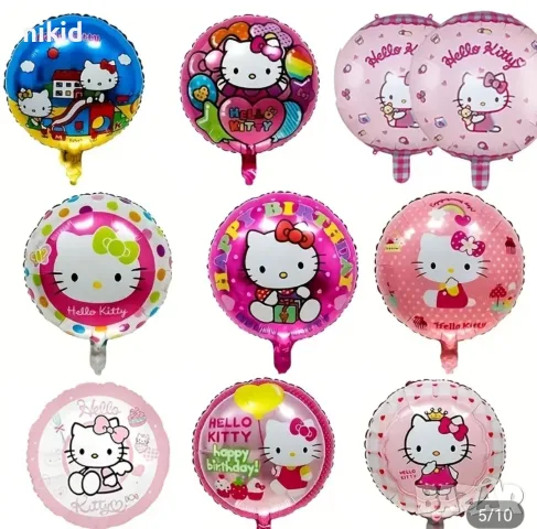 10 вида Hello Kitty Кити Melody Kuromi Cinnamoroll Sanrio балон фолио фолиев хелий или въздух парти, снимка 5 - Други - 55335785