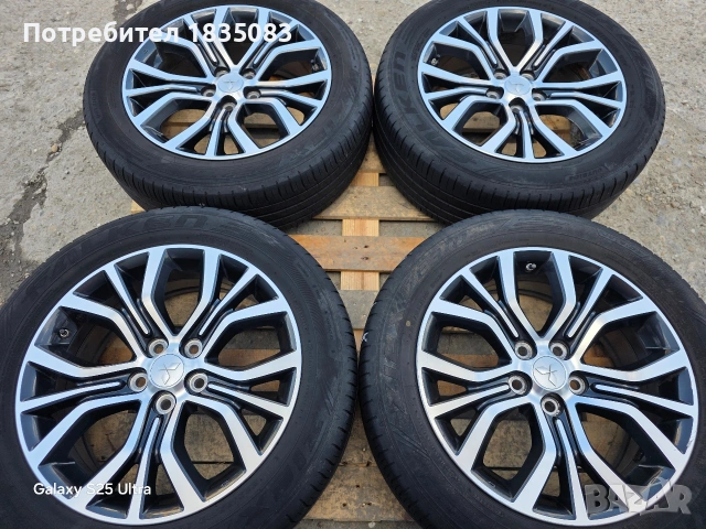 Лети джанти 18ки 5х114.3 Mitsubishi + летни гуми 225/55/18 Falken, снимка 3 - Гуми и джанти - 54012747