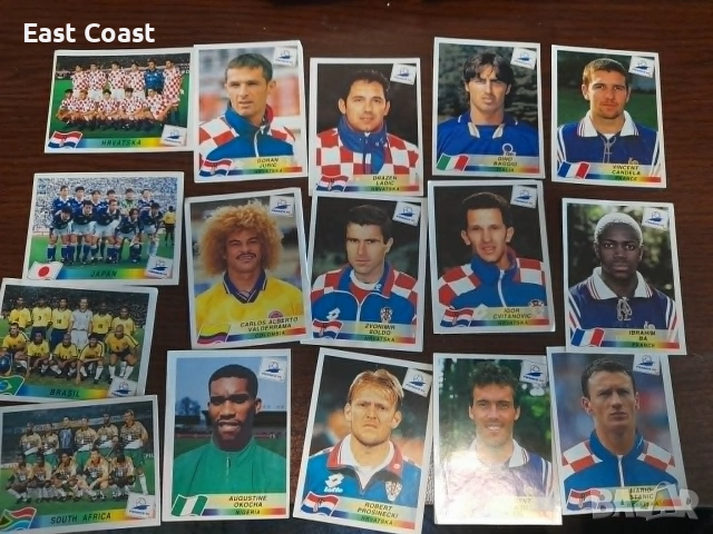 Голям лот емблеми и стикери/отрезки Panini Световно 94-та и 98-ма, Европейско 96-та, снимка 13 - Фен артикули - 54995647