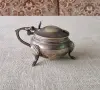 Винтидж посребрен съд за горчица, снимка 4