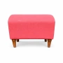 Розова табуретка с дървени крака, снимка 1