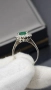 Златен пръстен 18K (750) с естествен изумруд и диаманти | 4.24 гр | Emerald Halo Ring, снимка 4
