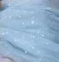 Тюл небесно син 100х150см, сребърни точки , снимка 1