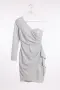 Рокля “Silver Glitter One‑Shoulder” – сребърна брокатена рокля арт.1864, снимка 5