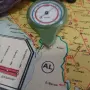 Армейски двустранен курвиметър КМ-59.А – СССР, отличен, с кожен калъф, снимка 5
