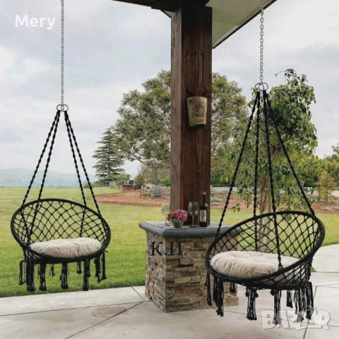 Стилна висяща градинка люлка хамак , снимка 5 - Градински мебели, декорация  - 54275071
