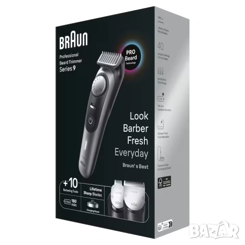 Тример за брада Braun Series 9 BT9420, 40 дължини, 0.5-20мм